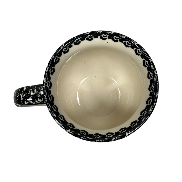 Polish Pottery Halloween Bubble Mugs 3.5" Spooky Ghosts Bats Pumpkins Lot of 4 - Picture 6 of 8